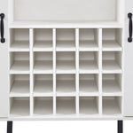 ZUN White Faux Rattan Barn Door Wine Cabinet with Wine Rack and Wine Glass Rack, Double Door Design with W2702P183969