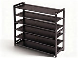 6-layer flat bamboo shoe rack, 68*25*89cm, coffee color 30964611