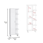 ZUN Crovie Linen 63-inch High Bathroom Cabinet Storage Cabinet with Four Open Shelves B200P173170