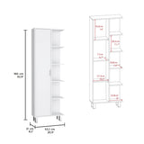 ZUN Crovie Linen 63-inch High Bathroom Cabinet Storage Cabinet with Four Open Shelves B200P173170