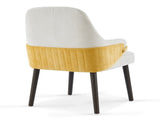Indoor Dining Chair Set of 2, Beige & Yellow Two-Tone Fabric Armchair with Sturdy Frame, Modern N779P370716B