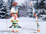 2.5D Stacked Penguins Lighted Christmas Decor 4ft, 63 Warm White LED Animal Dcor, US Plug 5V 6W 48854900