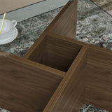 31.5 Inch Glass Coffee, Mid-Century Modern Square Coffee, Living Room Wooden Coffee W2972P277853