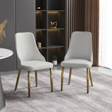 ZUN Modern Pu Sponge-Filled Dining Chair, Solid Wood Metal Legs, Suitable for Restaurants, Living Rooms W1535P227672