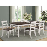 Dark Cocoa and White Ladder Back Side Chair B062P153703