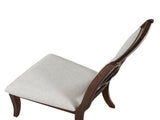 Traditional Dining Side Chairs Set of 2pc, Cherry Finish Wooden Beige Upholstered Seat Formal Chairs B011P309916