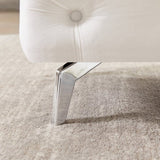 Button-Tufted Ottoman Bench, Upholstered Velvet Footrest Stool Accent Bench for Entryway Living Room W58839780