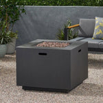 ZUN 33" Outdoor Iron Square Propane Fire Pit, Tank Inside, Brushed Brown - 50,000 BTU 62837.00BRN-50K