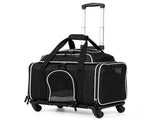 Multi-Way Portable Pet Rolling Carrier Trolley, Aluminum Alloy Frame Collapsible Pet Travel Bag with 92891076