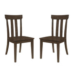 ZUN Set of 2 Slat Back Wooden Dining Chairs, Brown Oak B016P227295