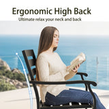 VRSHWO lron Terrace Dining Chairs, a Set of 2 Black Color Outdoor Chairs, Bistro Metal Chairs, W213P335871