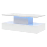 ZUN Coffee Table Cocktail Table Modern Industrial Design with LED lighting, 16 colors with a remote 96313426