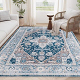 Area Rug 8x10 Vintage Bohemia Large Persian Non-slip Washable Rug For Room Kitchen Bedroom W2907P265123