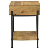 Natural Mango 1-Drawer Accent Table with Bottom Shelf B062P153900