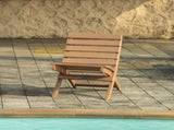 Grandcourt Fully Assembed All-Weather HDPE Outdoor Folding Patio Chair, Teak Brown B2745P409669