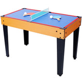 ZUN 5-in-1 Multi-Game Table - Billiards, Push Hockey, Foosball, Ping Pong, and Basketball brown/red 34748372