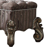 Light Purple and Antique Platinum Vanity Stool with Nailhead Trim B062P209001
