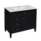 36'' Bathroom Vanity with Top Sink, Modern Bathroom Storage Cabinet with 2 Drawers and a Tip-out N710P230246B