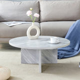 A Multi-style Decor Friendly MDF White Round Coffee Table, Featuring Modern Minimalism and Nordic W3226P278924