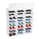 ZUN 8-Tier Portable 48 Pair Shoe Rack Organizer 24 Grids Tower Shelf Storage Cabinet Stand Expandable 49232000