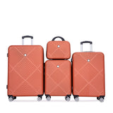 4-piece ABS lightweight suitcase, 14 inch makeup box, aircraft wheels DARK ORANGE W284P149257