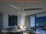 52 Inch Ceiling Fans with Lights Led Remote Control Low Profile Flush Mount for Living Room Bedroom 95151512