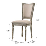 Beige and Reclaimed Grey Padded Seat Side Chairs B062P182695