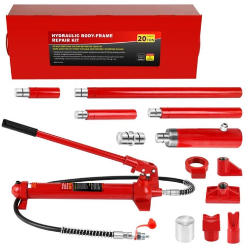 ZUN 20 Ton Porta Power Kit, Portable Hydraulic Jack with1.43 m Oil Hose, Car Frame Repair Tool with W1239P170234