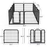 ZUN Dog Playpen Outdoor, 12 Panel Dog Fence 24" Pet Pen for Small Dogs Pet Exercise Pen for W1162P189305