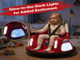 Red 5-Point Seat Belt Kids Bumper Car with Flashing Lights & Music, Safe 0.7-1.2 MPH Ride-On Toy for 52136886