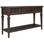 ZUN TREXM Classic Retro Style Console Table with Three Top Drawers and Open Style Bottom Shelf, Easy WF199599AAP