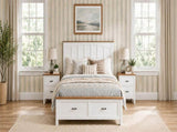 Queen Size Farmhouse Metal Bed Frame, Platform Bed , Mattress Foundation with Wood Support Slats, No W636P566647