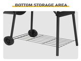 Barrel Charcoal Grill with Offset Smoker & Warming Rack, Outdoor BBQ Grill with 557 Sq. In. Grilling 02112676
