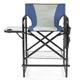 26" Tall Directors Chair with Footrest, 4Portable Bar Height Folding Camping Chair with Built-in Cup 58235426