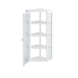 Glass Door Wall Mounted Corner Cabinet with Featuring Four-tier Storage for Bedroom, Living Room, W757130160