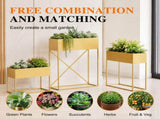 3Pack PreAssembled Gold Metal Elevated Planter Stand with NonWoven Liner, UVResistant W2796P516634