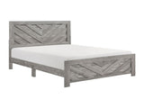 Contemporary Rustic Gray Finish Queen Size Panel Bed Wooden Bedroom Furniture 1pc, Bed in a Box B011P250482