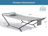 Freestanding Hammock with Stand, 600LBS Heavy Duty Outdoor Hammock Bed with Soft Pillow & Storage 52882641