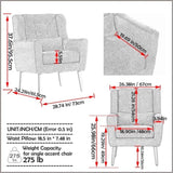 ZUN Modern Chair,Teddy Fabric Living Room Comfy Reading Chair,Mid Century Chair, Lounge Arm 44099514