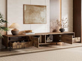 Mid Century TV Stand 2 Drawers, Media Console Table for TVs up to 85'', Entertainment Center N710P401530P