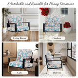 Retro Low Back Floral Print Velvet Accent Armchair with Gold Metal Legs & Rubberwood Frame, Wide N817P237961B