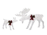 2pcs 4ft 30V 3.6W Moose Family 200LED Leather String Light Garden Moose Decoration White 86536060