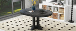 ZUN TREXM Farmhouse Dining Table Extendable Round Table for Kitchen, Dining Room WF305980AAB