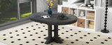 ZUN TREXM Farmhouse Dining Table Extendable Round Table for Kitchen, Dining Room WF305980AAB