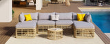 ZUN 7 Pieces Outdoor Patio Furniture, All-Weather Rattan Sectional Sofa Set with Thick Cushions and 07895544