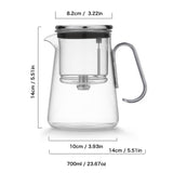 Bonston heat-resistant glass teapot, magnetic switch, dark grey glass, Gold handle, 23.6 oz, BP19 47619590