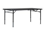 4 Foot Fold-in-Half Adjustable Folding Table, Rich Black 19869127
