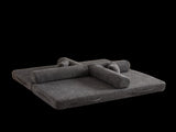 78.7-Inch Convertible Sleeper Sofa Bed with Cylindrical Pillow, Chenille Folding Mattress Couch with W834P337412