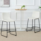 Modern Minimalist Style PU Material Bar Stool - White, Suitable for Kitchen, Bar, and Modern Home W3226P279065