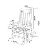 Oversized Rocking Chair with Wood-Texture, Outdoor Rocking Chair for Adults, All Weather Resistant W2103P277201